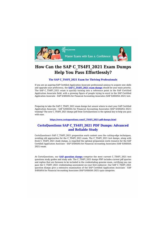 SAP C_TS4FI_2021 Exam Dumps Demo | C_TS4FI_2021 Dumps Collection