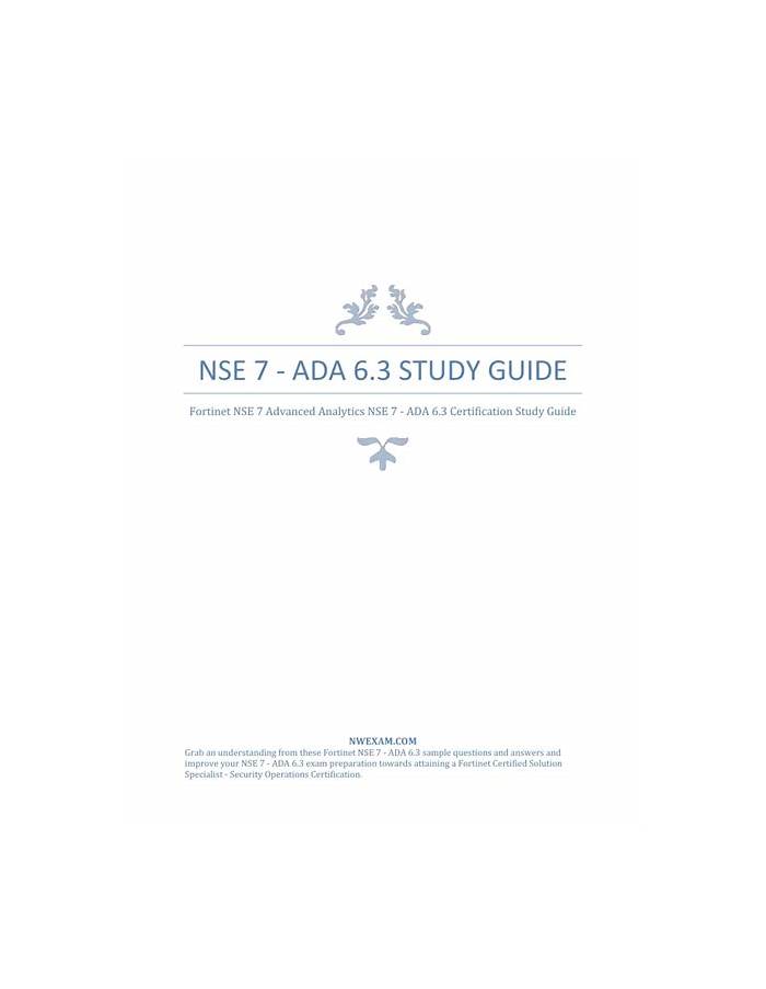 NSE7_ADA-6.3 PDF Guide | Preparation NSE7_ADA-6.3 Store & NSE7_ADA-6.3 Latest Real Exam