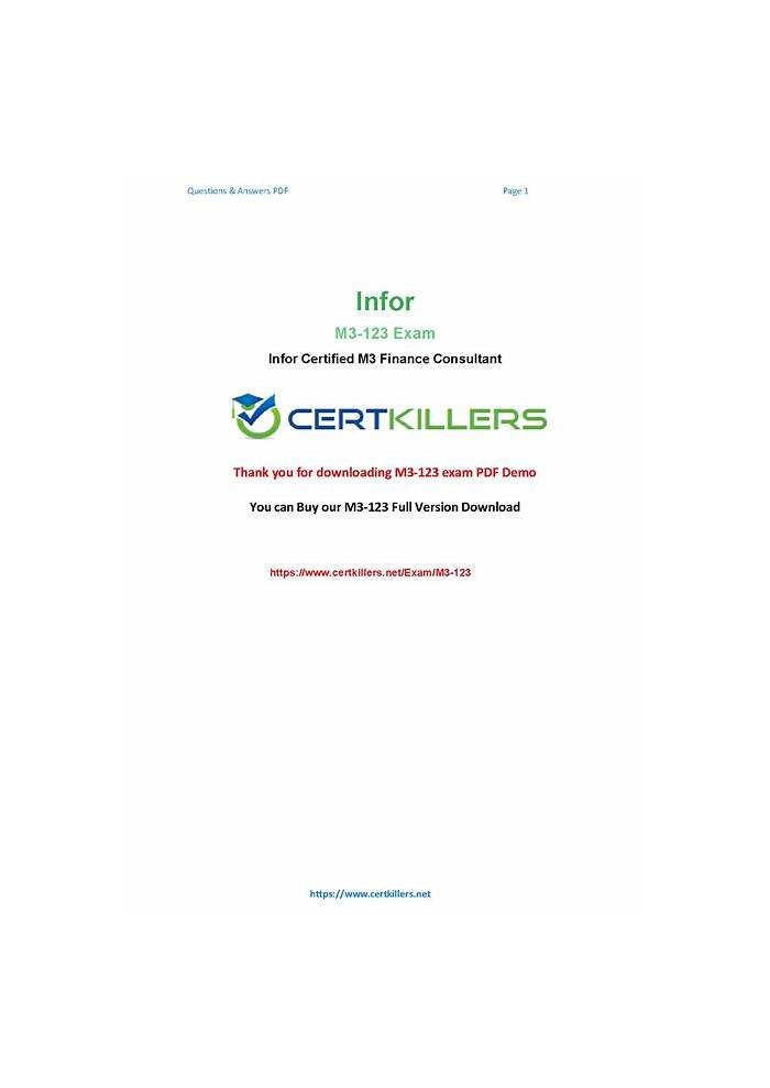 Exam M3-123 Collection & Infor M3-123 Related Certifications