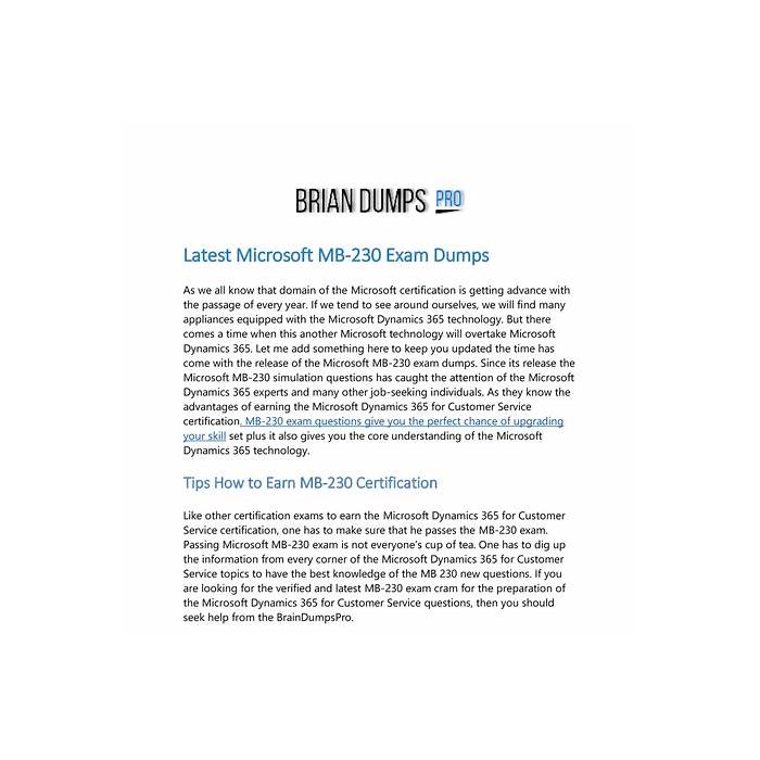 MB-230 Exam Blueprint, Microsoft MB-230 Valid Test Experience