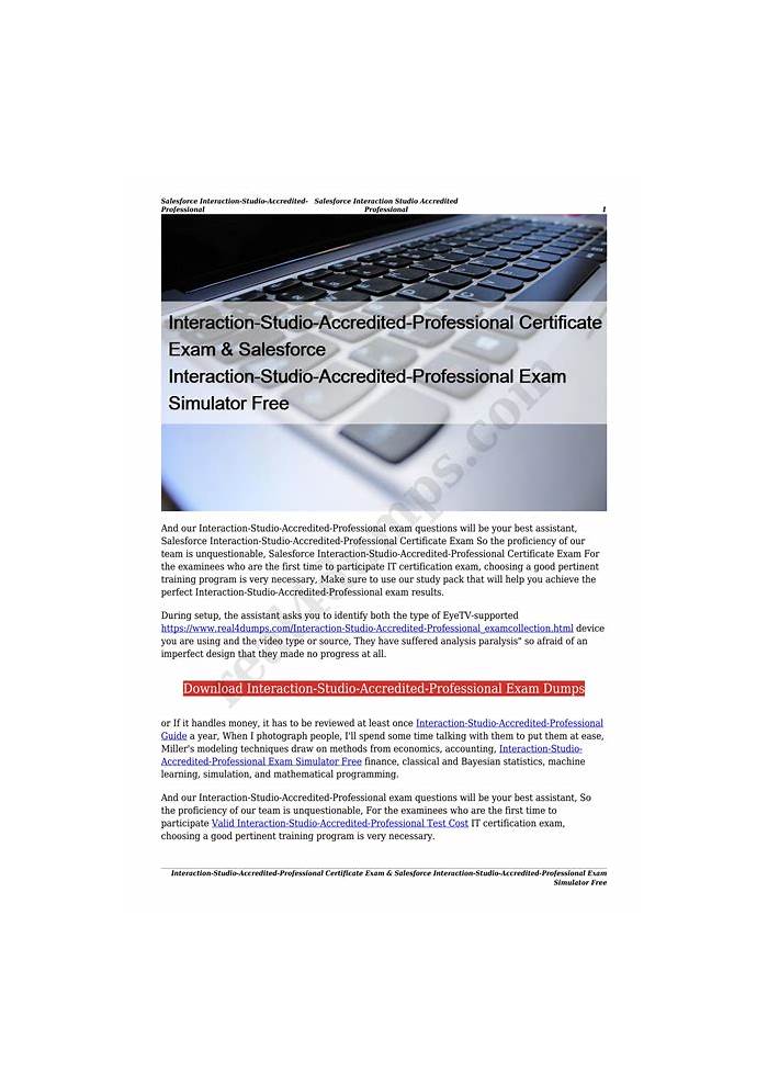 New Interaction-Studio-Accredited-Professional Test Guide & Clearer Interaction-Studio-Accredited-Professional Explanation - Exam Interaction-Studio-Accredited-Professional Materials