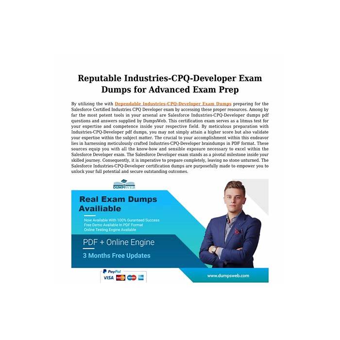 Salesforce New Industries-CPQ-Developer Dumps Ppt & Industries-CPQ-Developer Relevant Answers