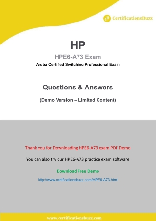 HPE6-A73 Certification Practice - HP Review HPE6-A73 Guide