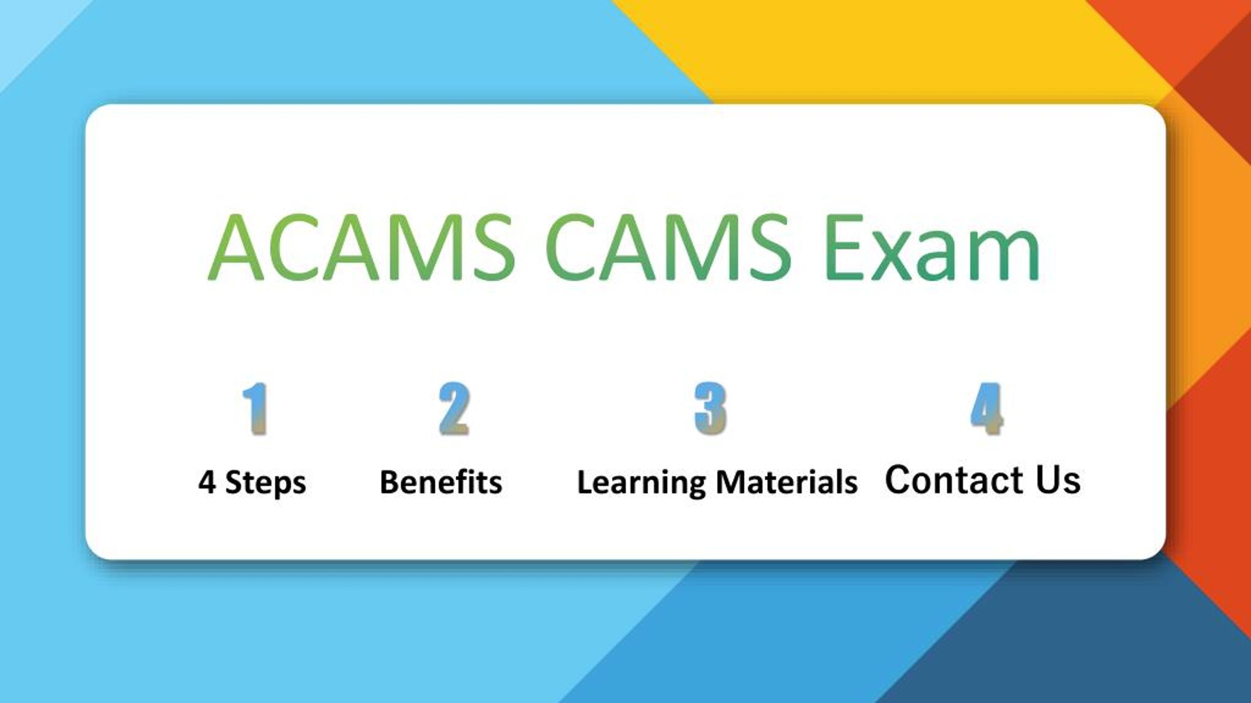 CAMS Pass Guide, Free CAMS Updates | Practice CAMS Tests