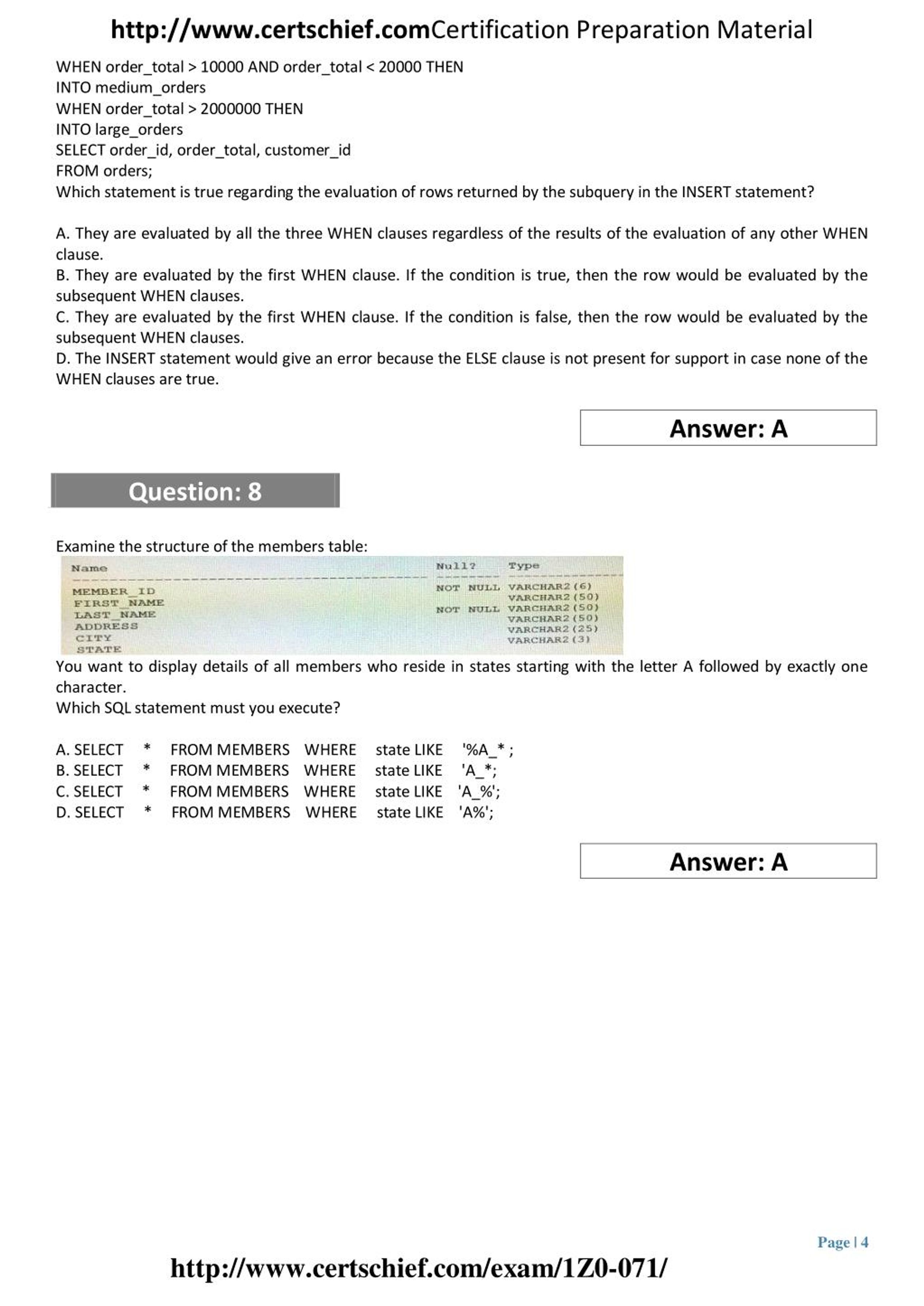 New 1z0-071 Exam Pdf - Oracle 1z0-071 Reliable Test Preparation