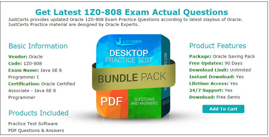 Exam Dumps 1z0-808 Pdf & 1z0-808 Exam Material - 1z0-808 Dumps Guide