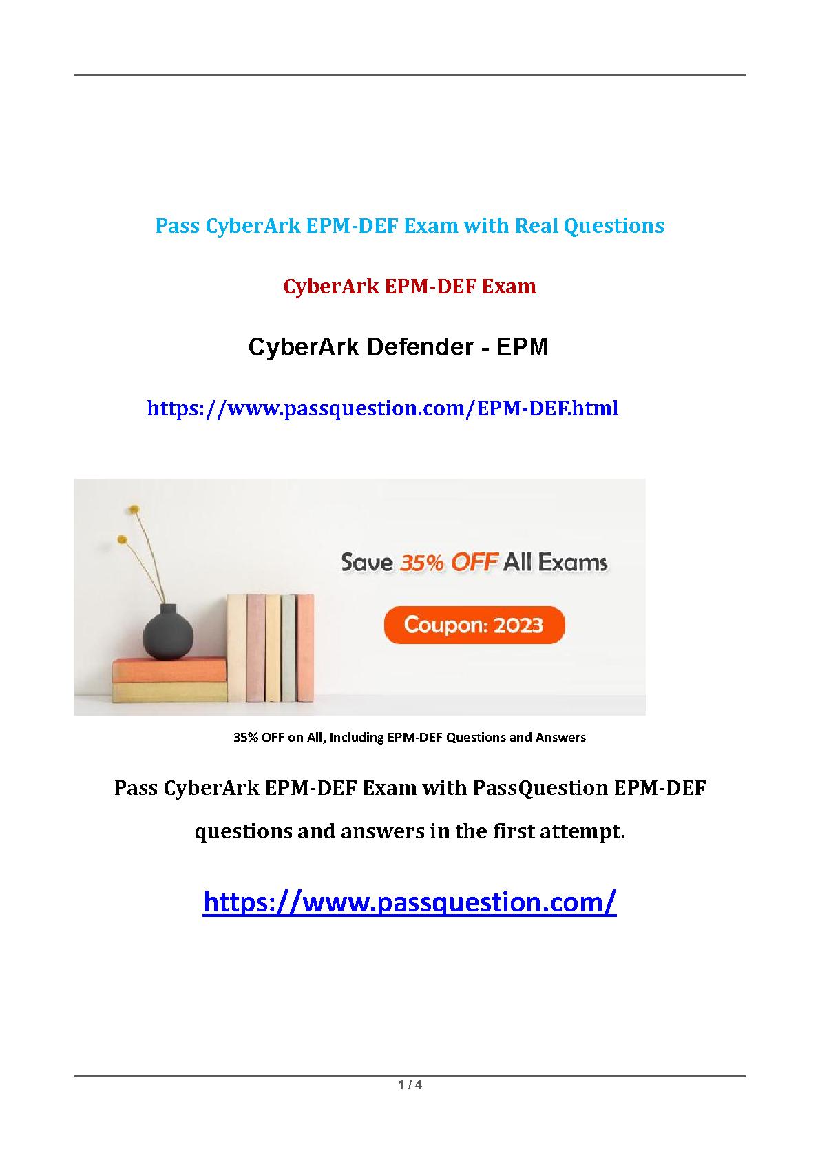 EPM-DEF최신업데이트인증덤프자료 & CyberArk EPM-DEF최고품질덤프데모 - EPM-DEF시험패스가능한공부하기