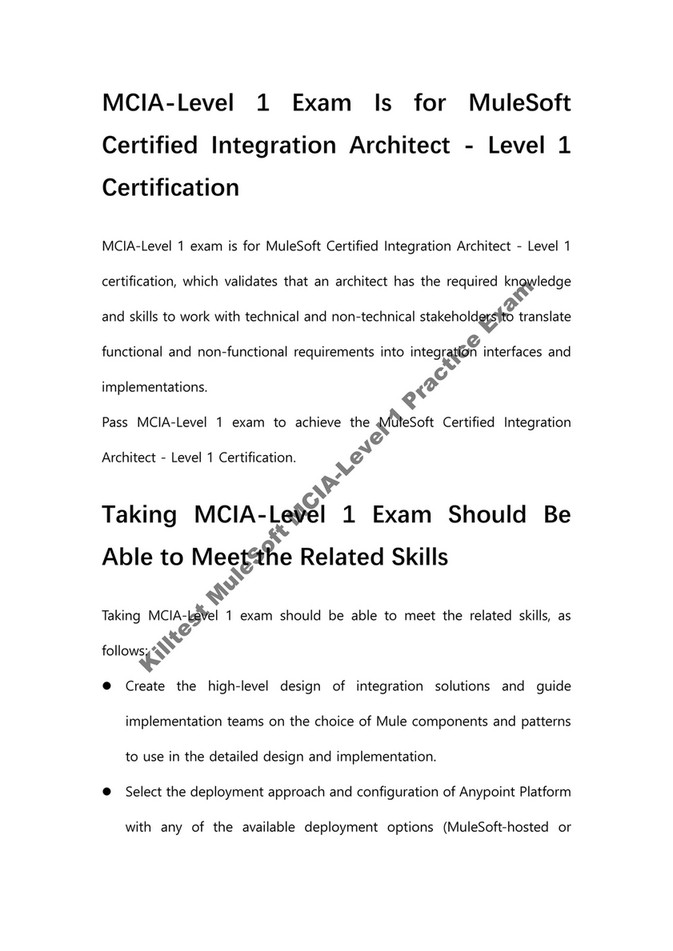 MuleSoft MCIA-Level-1최신업데이트시험덤프문제, MCIA-Level-1덤프최신문제 & MCIA-Level-1시험대비최신덤프문제