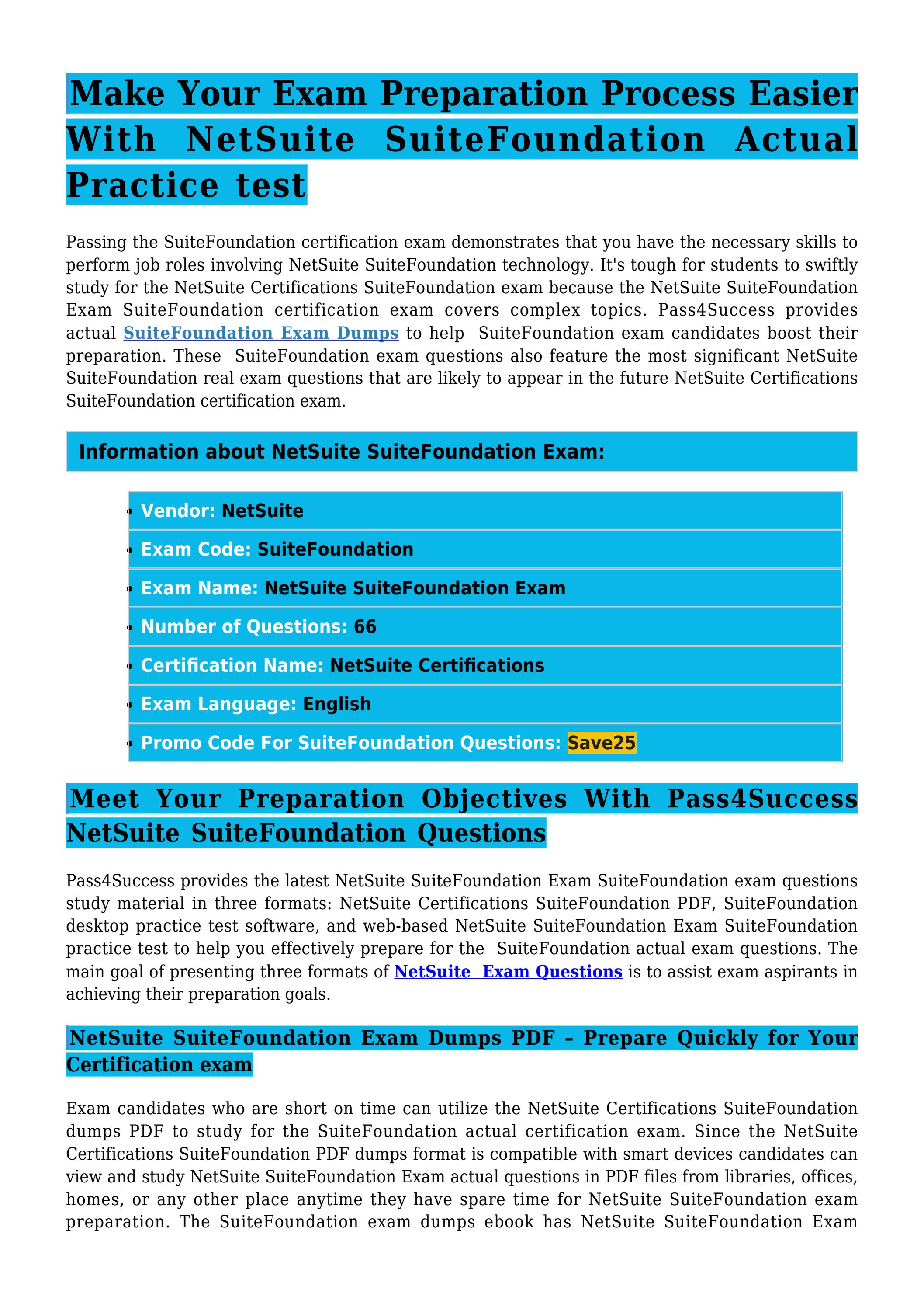 SuiteFoundation퍼펙트덤프샘플문제다운 & SuiteFoundation최신업데이트버전공부문제 - SuiteFoundation최신기출자료