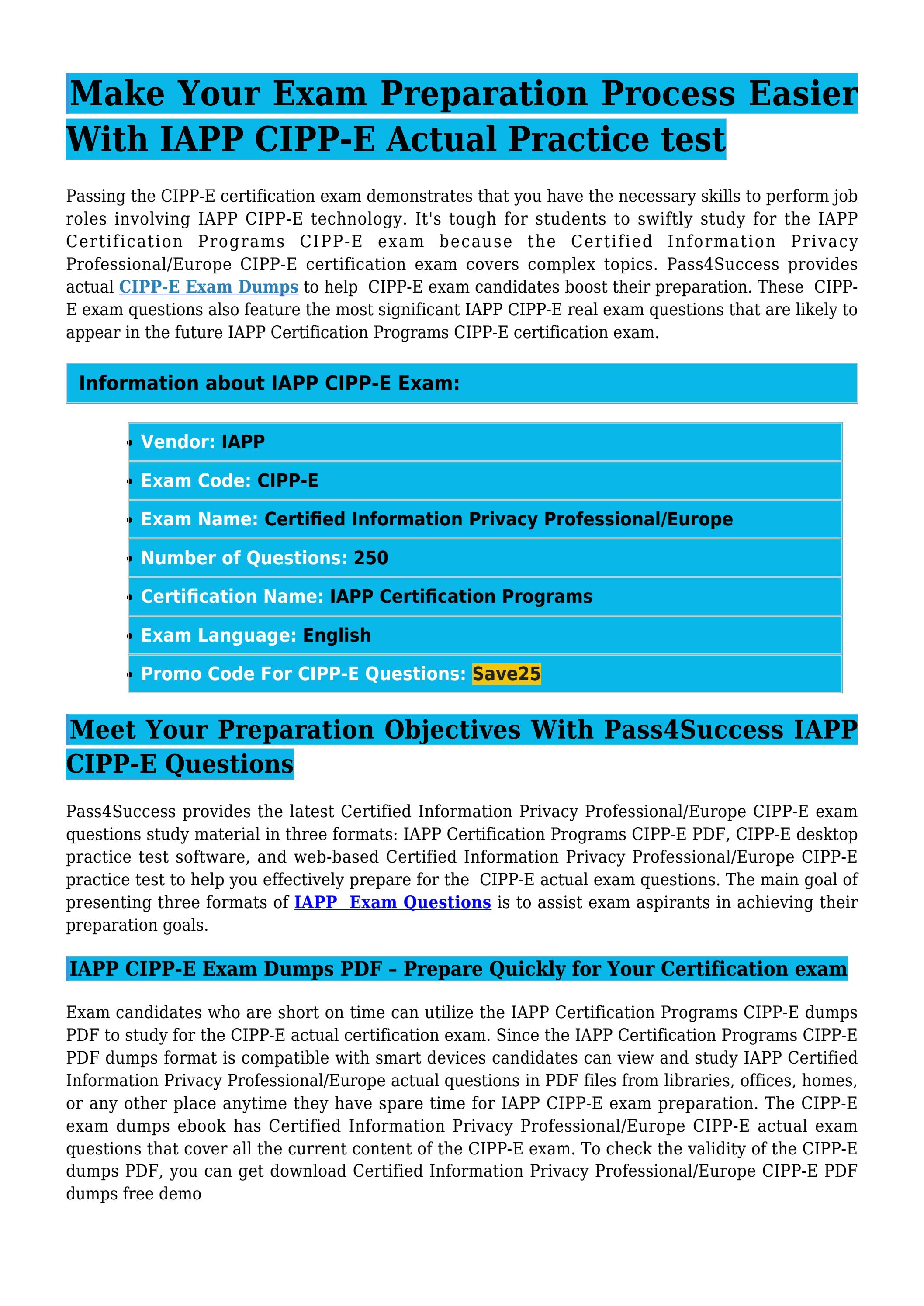 IAPP CIPP-E덤프데모문제다운 - CIPP-E퍼펙트인증공부, CIPP-E시험대비최신버전공부자료