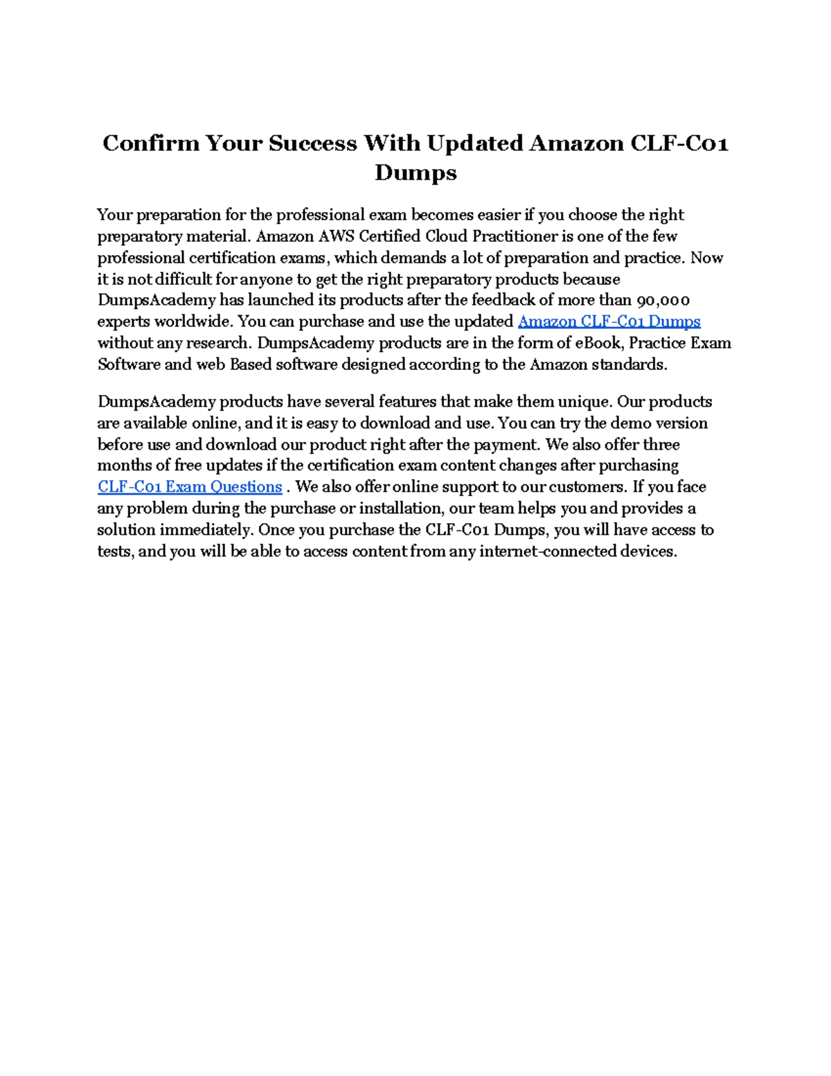 CLF-C01높은통과율덤프공부문제 & CLF-C01시험대비최신덤프공부 - Amazon AWS Certified Cloud Practitioner퍼펙트덤프최신샘플