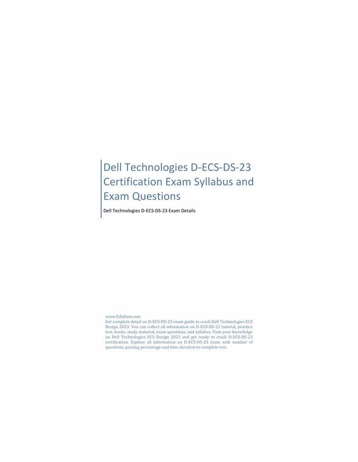 EMC D-ECS-DS-23시험대비최신버전문제 - D-ECS-DS-23높은통과율시험덤프문제, D-ECS-DS-23최신업데이트버전덤프문제공부