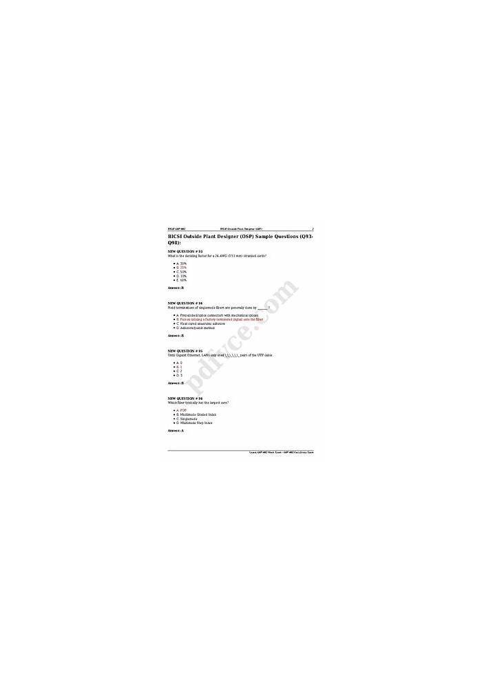 BICSI OSP-002시험대비공부자료 & OSP-002최신버전덤프데모문제 - OSP-002최신시험덤프공부자료