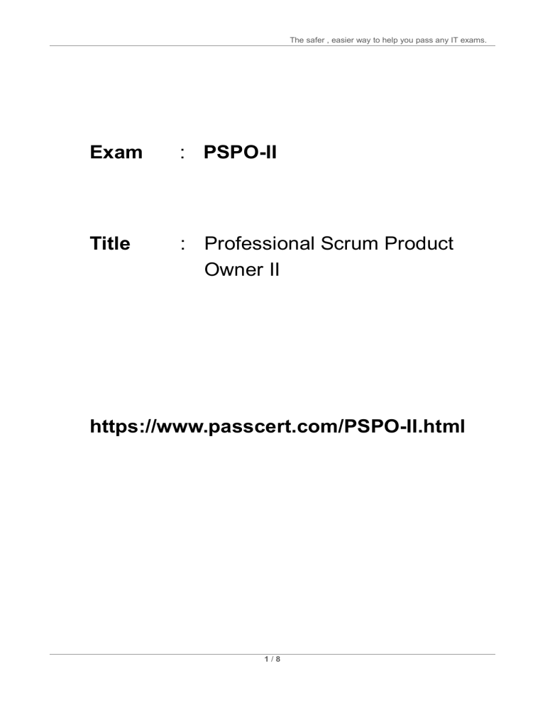 PSPO-II練習問題 & PSPO-II試験関連情報、PSPO-II試験感想