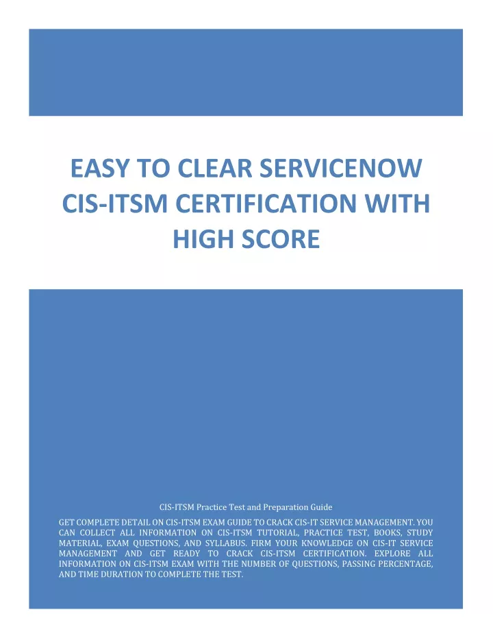 CIS-ITSM Fragen Beantworten & ServiceNow CIS-ITSM Trainingsunterlagen