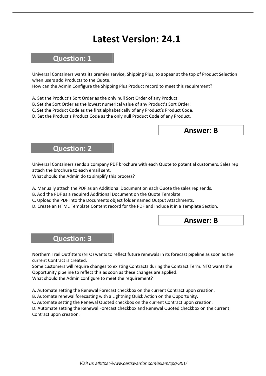 CPQ-301 Demotesten - CPQ-301 Prüfungsinformationen, CPQ-301 Demotesten