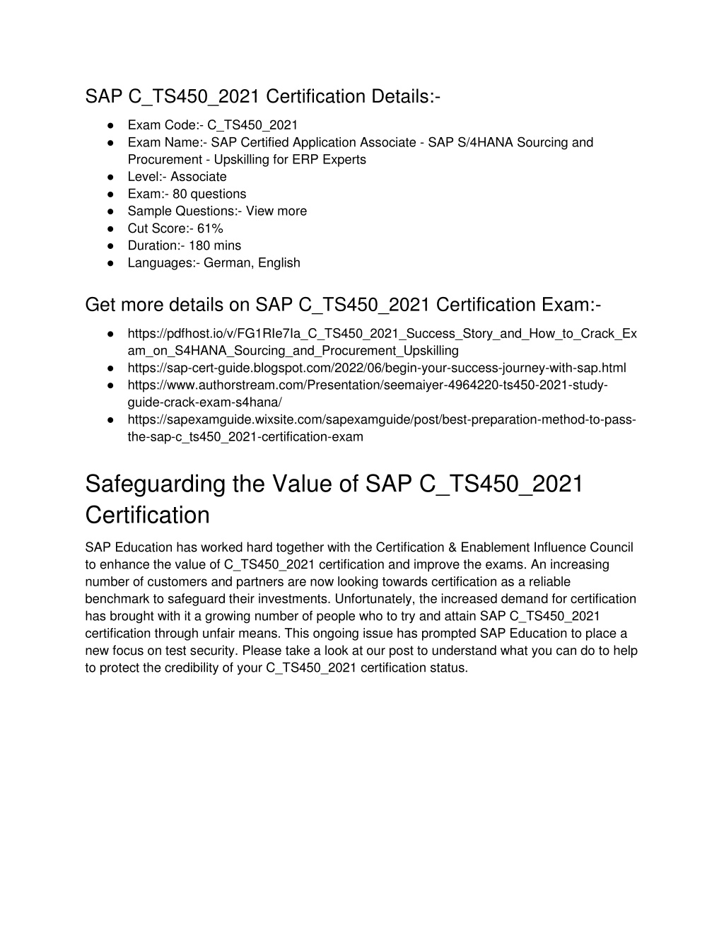 SAP C-TS450-2021 Fragen Und Antworten, C-TS450-2021 Online Prüfung