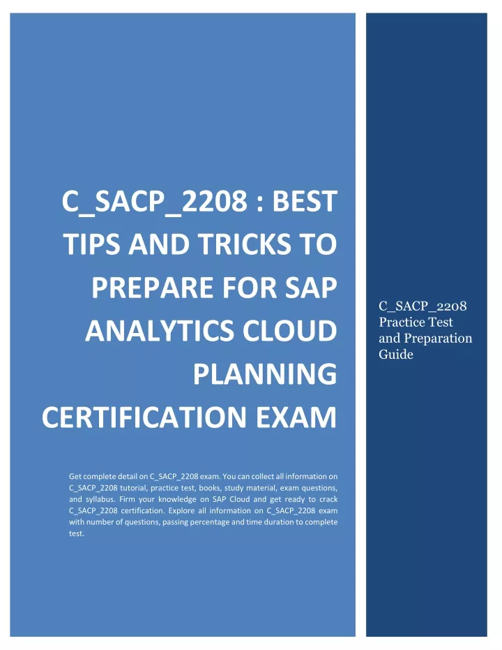 C-SAC-2208 Prüfungsübungen & C-SAC-2208 Schulungsangebot - SAP Certified Application Associate - SAP Analytics Cloud Testking