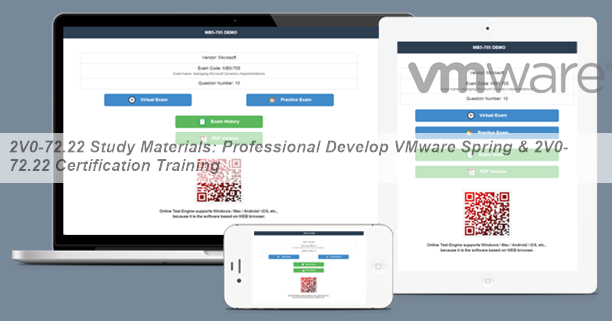 2024 2V0-72.22 Schulungsunterlagen - 2V0-72.22 Prüfungsaufgaben, Professional Develop VMware Spring Tests