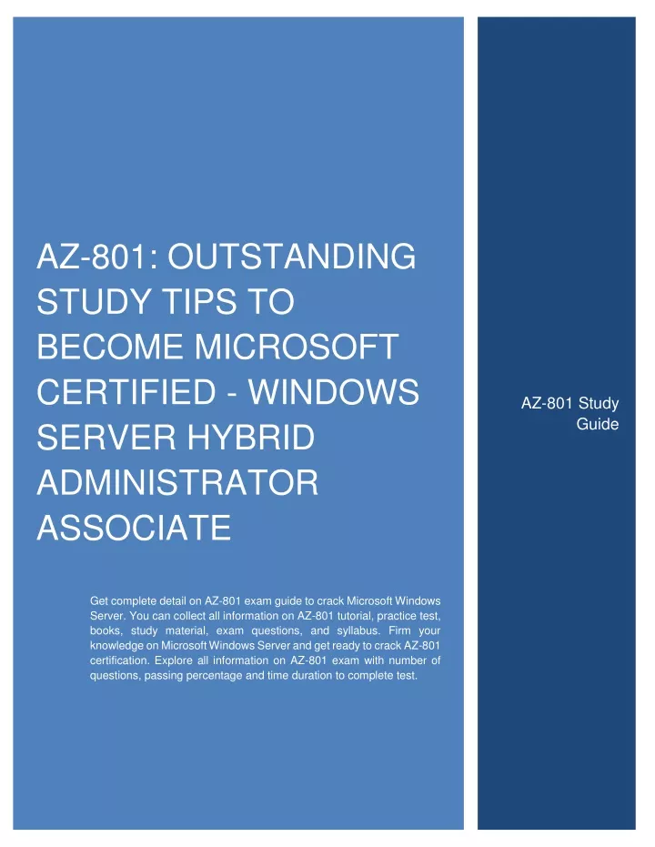 AZ-801 Online Prüfungen, AZ-801 Zertifizierung & AZ-801 Zertifikatsdemo