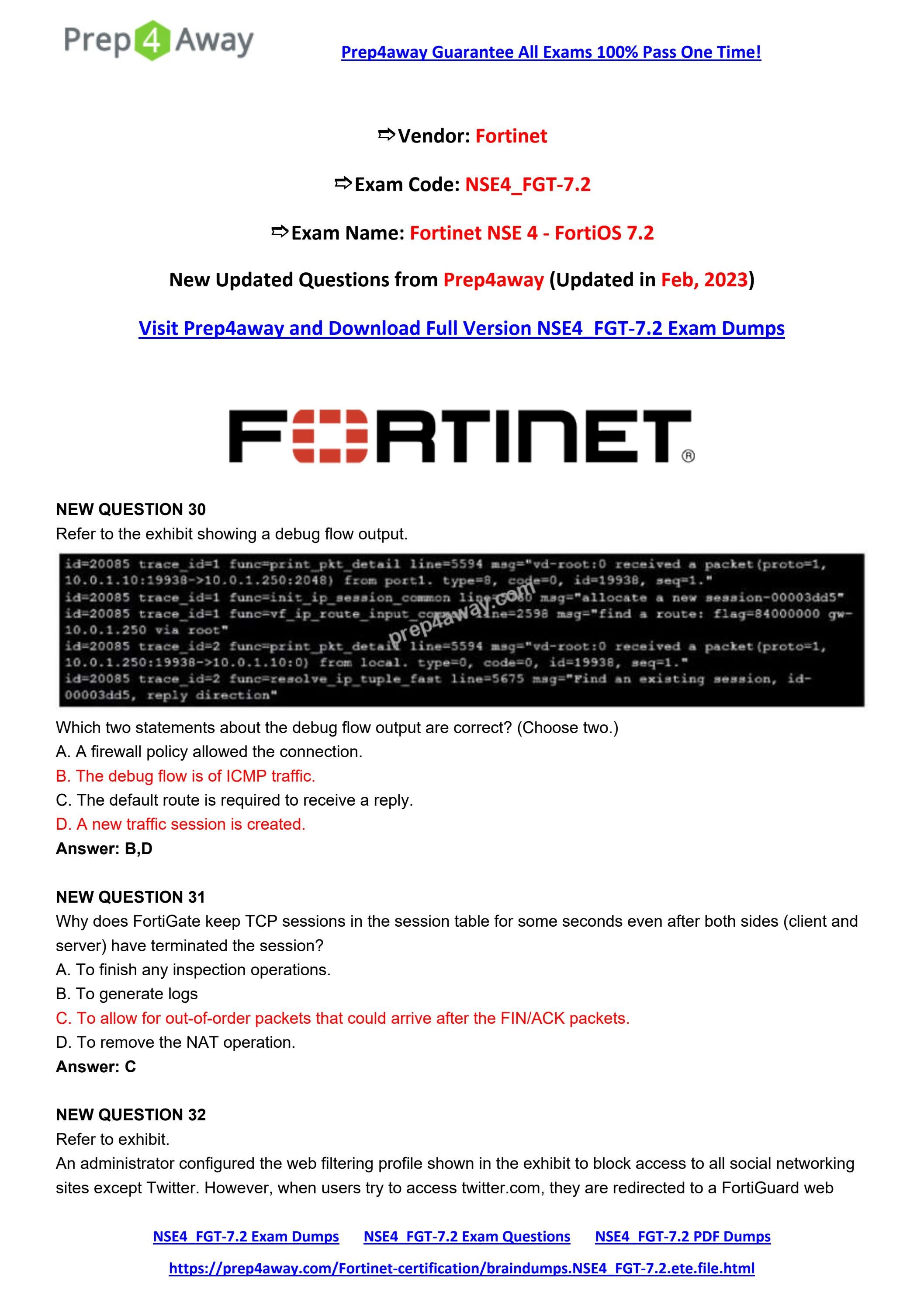 Fortinet NSE4_FGT-7.2 Prüfungsfragen, NSE4_FGT-7.2 Antworten & NSE4_FGT-7.2 Zertifizierung