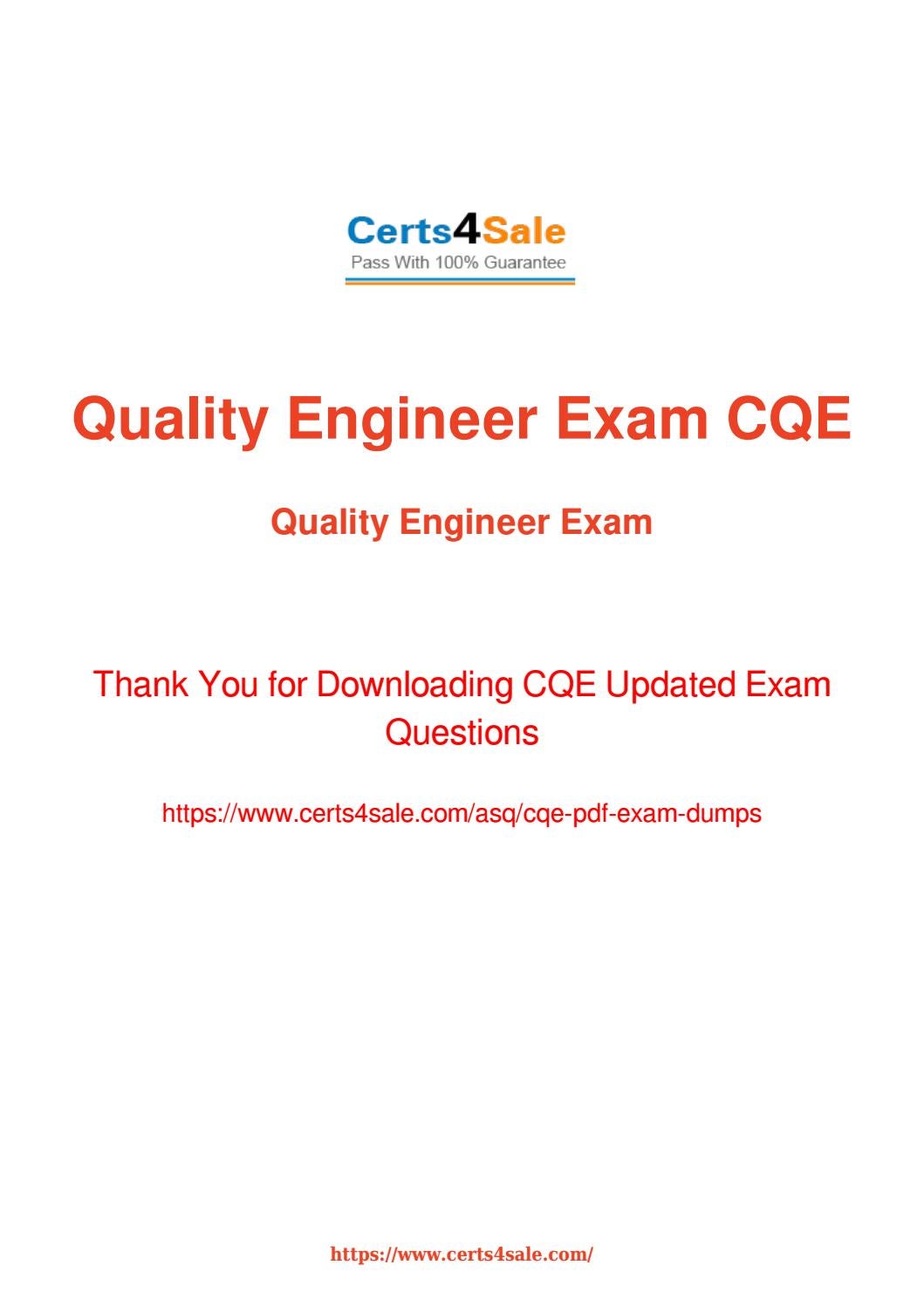 2024 CQE Testantworten, CQE PDF Testsoftware & Certified Quality EngineerExam Fragenkatalog