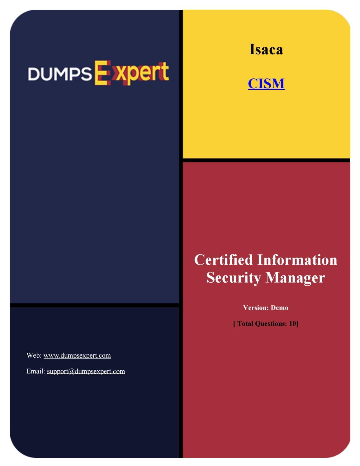 CISM Pruefungssimulationen, ISACA CISM Tests & CISM Vorbereitung