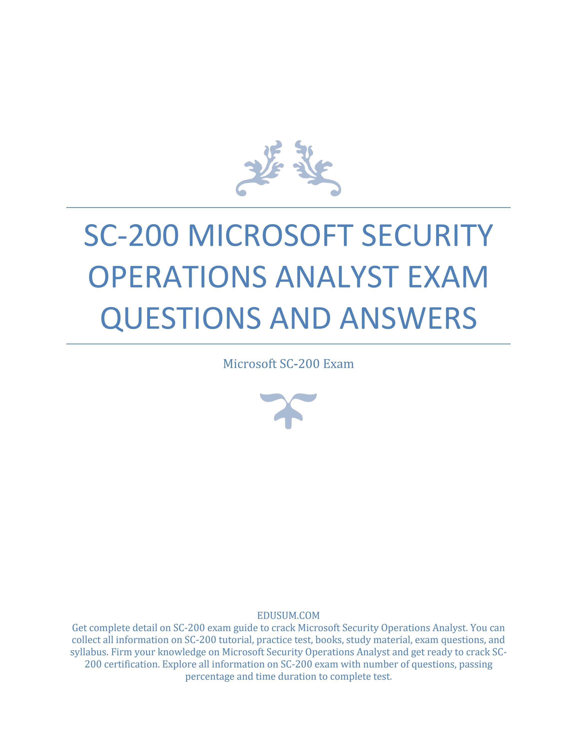 SC-200 Zertifizierungsantworten, SC-200 Online Prüfungen