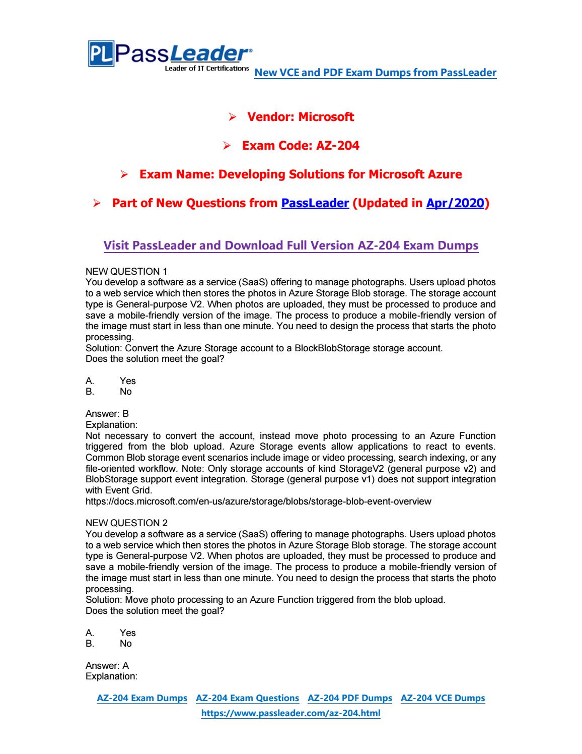 AZ-204 Kostenlos Downloden - AZ-204 PDF Demo, AZ-204 Testking