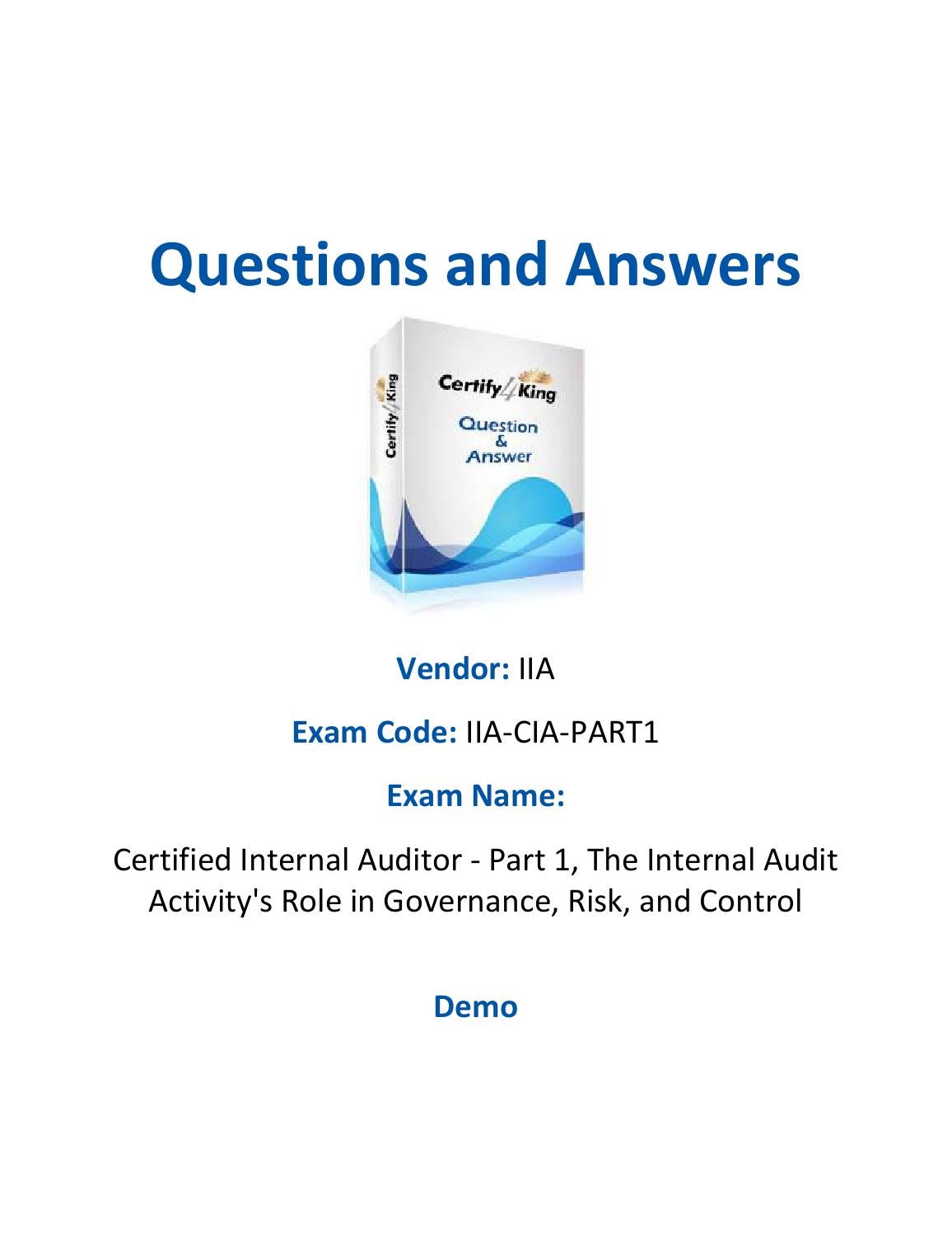 IIA-CIA-Part1 Musterprüfungsfragen - IIA-CIA-Part1 Testfagen, IIA-CIA-Part1 Fragenkatalog