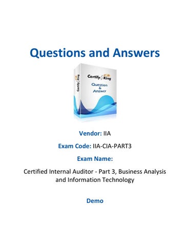 IIA-CIA-Part3 Unterlage & IIA-CIA-Part3 Ausbildungsressourcen - IIA-CIA-Part3 Deutsche