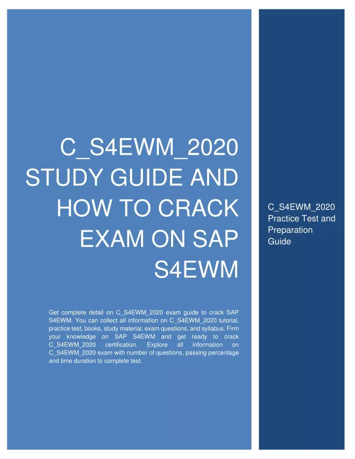 C-S4EWM-2020 Examsfragen - C-S4EWM-2020 Fragen Und Antworten, C-S4EWM-2020 Online Prüfung