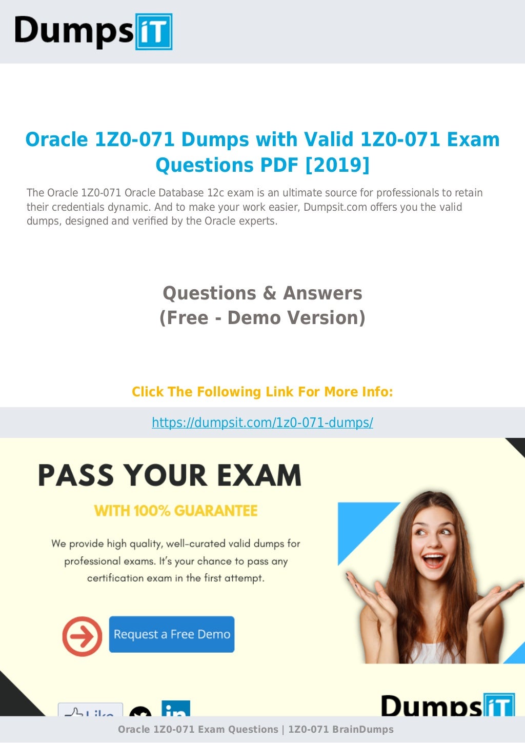 1z1-071 Zertifikatsdemo - Oracle 1z1-071 Dumps, 1z1-071 Zertifikatsdemo