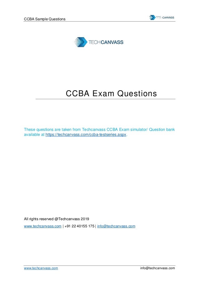 CCBA Vorbereitung, IIBA CCBA Schulungsunterlagen
