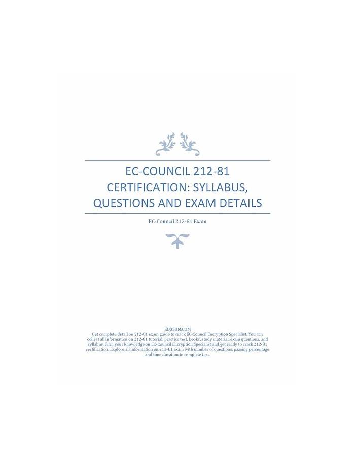 EC-COUNCIL 212-81 Prüfungsfragen & 212-81 Echte Fragen - 212-81 Originale Fragen