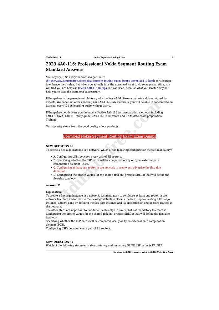 4A0-116 Zertifizierung - 4A0-116 Zertifizierungsprüfung, 4A0-116 Probesfragen