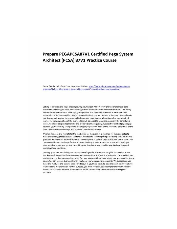 PEGAPCSA87V1 Fragenkatalog - PEGAPCSA87V1 Zertifizierungsantworten, PEGAPCSA87V1 Prüfungsvorbereitung