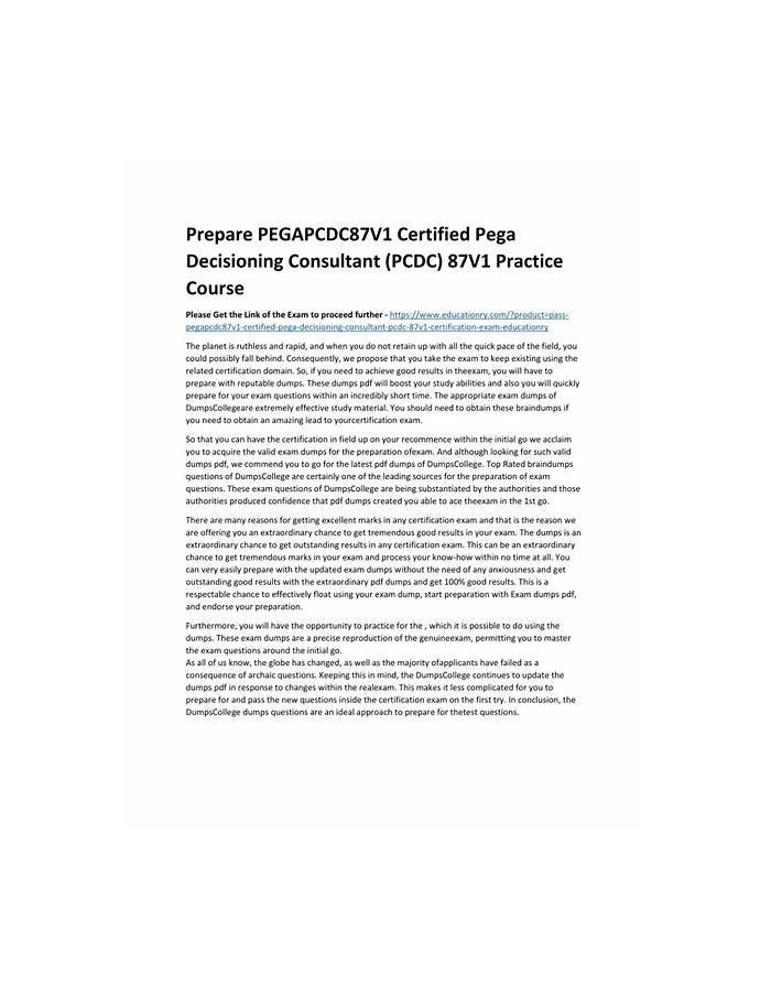 PEGAPCDC87V1 PDF Demo - PEGAPCDC87V1 Zertifizierungsantworten, PEGAPCDC87V1 Antworten