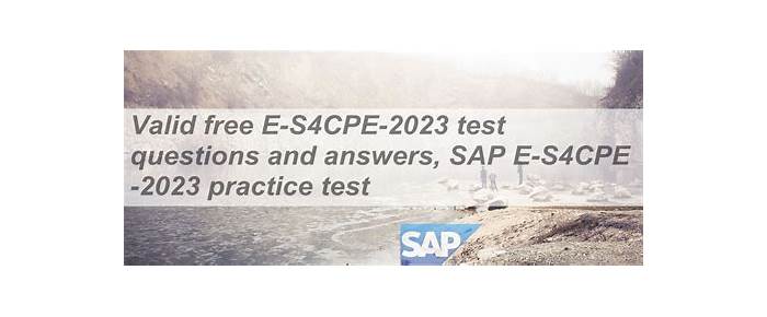 SAP E-S4CPE-2023 Antworten & E-S4CPE-2023 Online Prüfung - E-S4CPE-2023 PDF