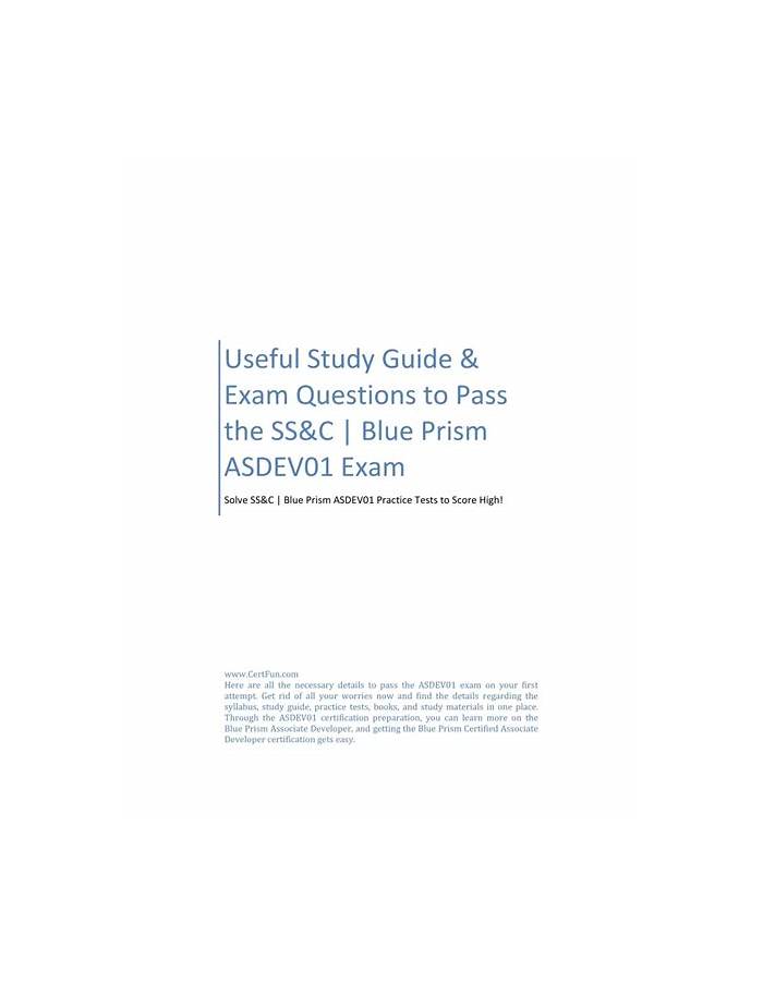 ASDEV01 Übungsmaterialien & Blue Prism ASDEV01 Prüfung - ASDEV01 Prüfungen