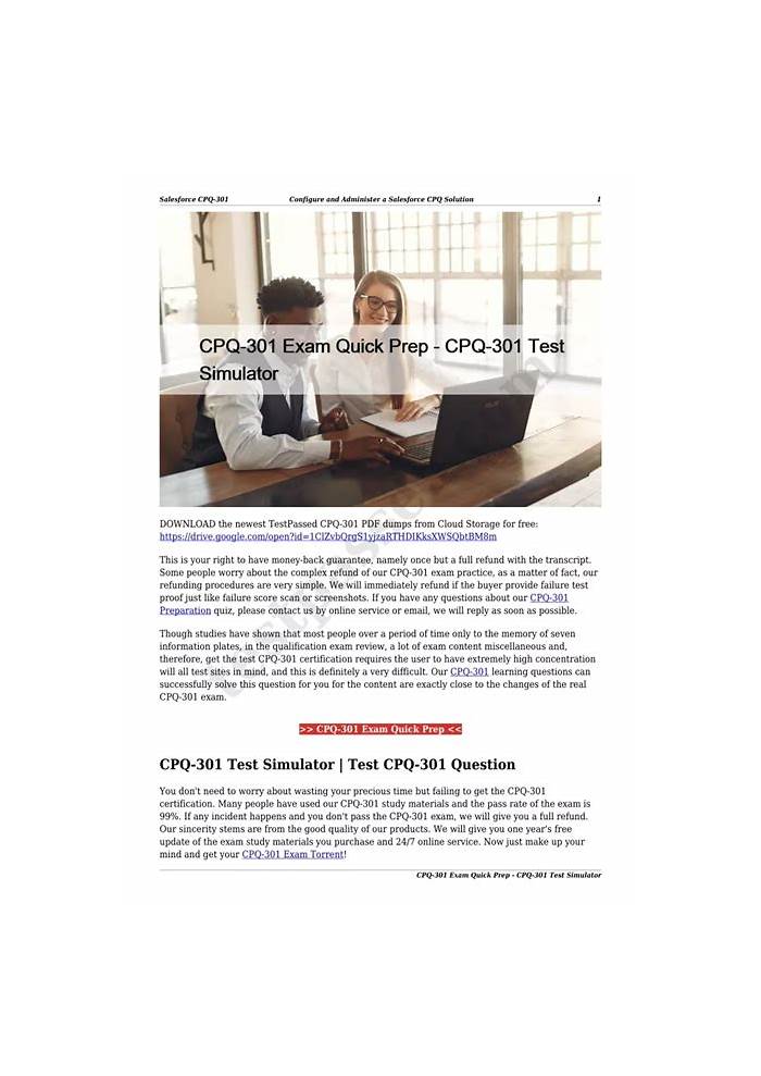CPQ-301 Prüfungsinformationen, CPQ-301 Übungsmaterialien & Configure and Administer a Salesforce CPQ Solution Demotesten