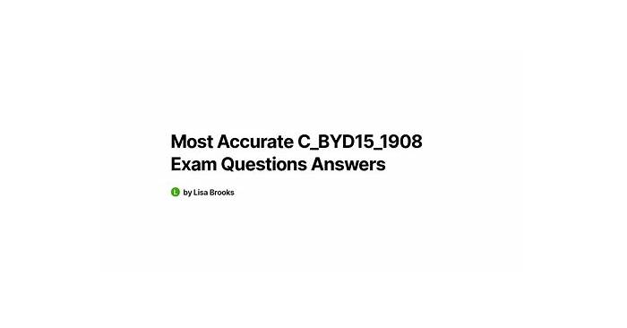 2024 C_BYD15_1908 Prüfungen & C_BYD15_1908 Schulungsunterlagen - SAP Certified Application Associate - SAP Business ByDesign Implementation Consultant Simulationsfragen