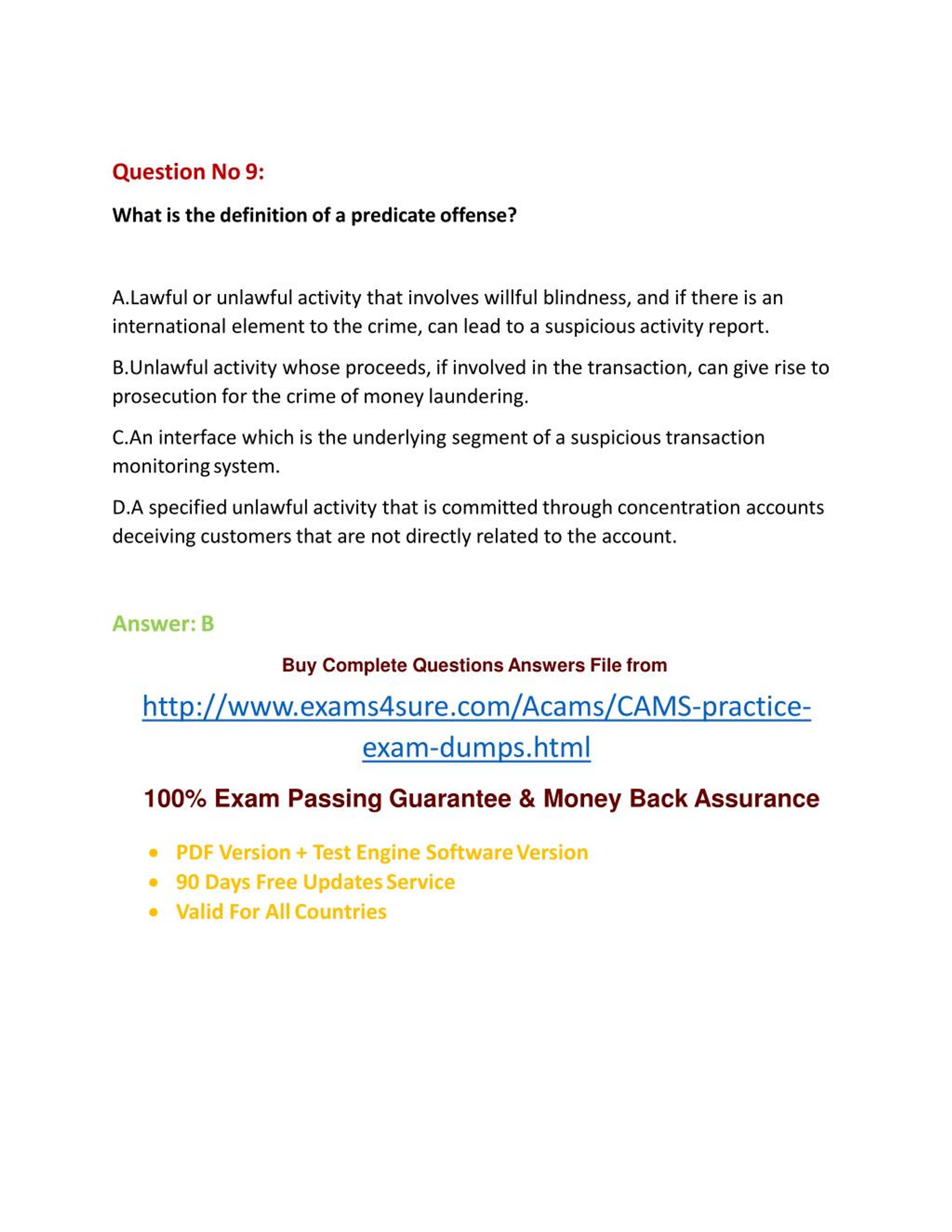 CAMS Exam Fragen - CAMS Testfagen, CAMS Unterlage