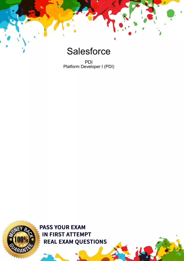 Salesforce PDI Zertifikatsdemo & PDI Schulungsangebot